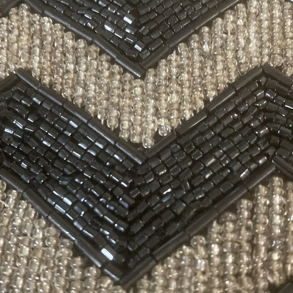 Silver & Black Beaded Evening Bag - Picture 4 of 8